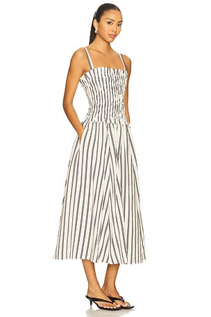 Polo Ralph Lauren Striped Silk-Blend Dress in Beige