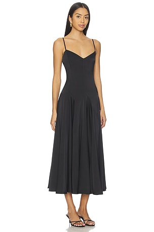 Polo Ralph Lauren Paneled Satin Dress in Black. Size 4. Also