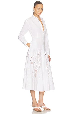 Polo Ralph Lauren Collared Long Sleeve Shirt Dress in White