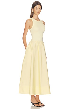 Polo Ralph Lauren Crew Neck Sleeveless Fit And Flare Dress in Yellow