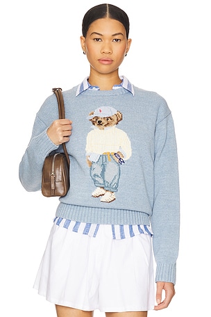 T-SHIRT DÉCOLLETÉ ARRONDI MANCHES LONGUES COTTON BEAR CREW NECK Polo Ralph Lauren