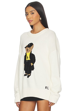 Polo Ralph Lauren Polo Bear Cotton Crewneck Sweater in Cream