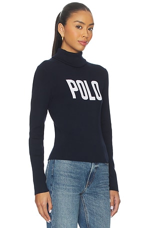 Polo Ralph Lauren Logo Turtleneck Sweater in Navy