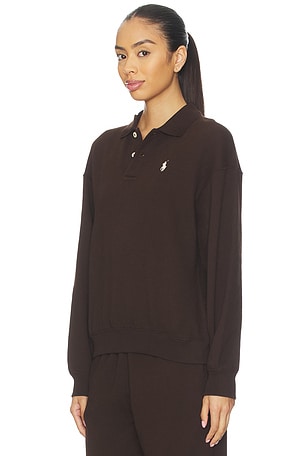 Polo Ralph Lauren Polo-collar Fleece Pullover in Brown