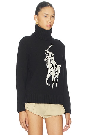 Polo Ralph Lauren Wool Turtleneck in Black, White