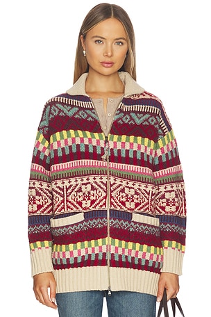 Polo Ralph Lauren Wool Blend Cardigan in Brick,Neutral