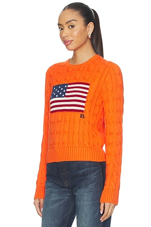 Polo Ralph Lauren Cotton Crewneck Pullover Sweater in Orange