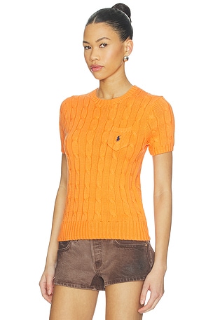 Polo Ralph Lauren Cotton Short Sleeve Pullover Sweater in Orange