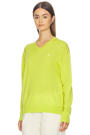 Polo Ralph Lauren Merino V Neck Sweater in Green