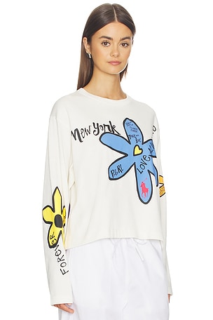 Polo Ralph Lauren Jersey Crewneck Sweater in White