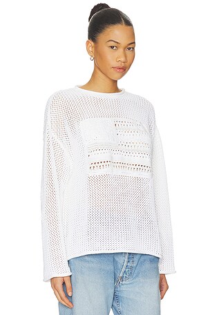 Polo Ralph Lauren Cotton Blend Crew Neck Pullover Sweater in White. Size L. Also