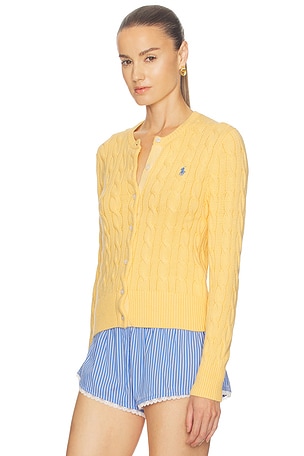 Polo Ralph Lauren Cotton Long Sleeve Cardigan in Yellow