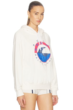 Polo Ralph Lauren Island Fleece Hooded Sweatshirt in White. Size XXS. Also
