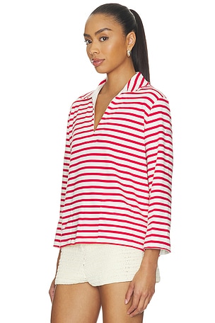 Polo Ralph Lauren Boating Jersey Long Sleeve Polo Pullover in Red