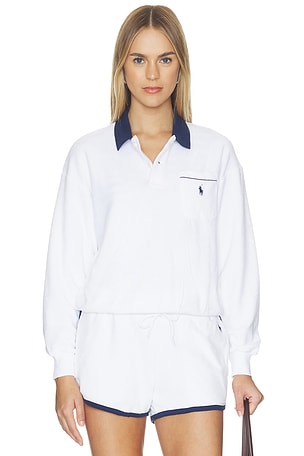 Cotton Terry Long Sleeve Collared Polo Polo Ralph Lauren