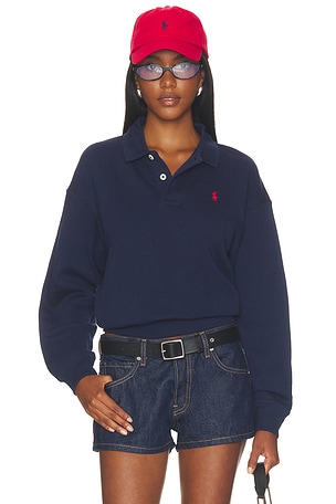 Fleece Polo Long Sleeve Sweater Polo Ralph Lauren