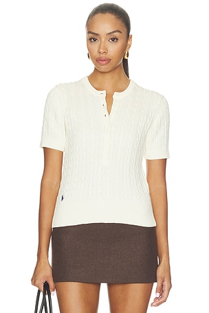 Cotton Short Sleeve Henley Sweater Polo Ralph Lauren