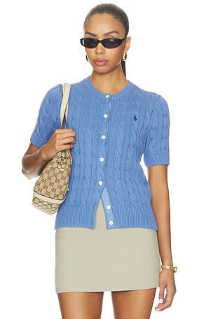 Short Sleeve Crew Neck Cardigan Polo Ralph Lauren