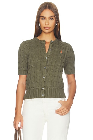 Short Sleeve Crew Neck Cardigan Polo Ralph Lauren