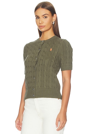 Polo Ralph Lauren Short Sleeve Crew Neck Cardigan en Olive