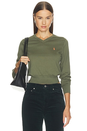 Cotton Long Sleeve Crew Neck Pullover Sweater Polo Ralph Lauren