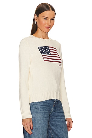 Polo Ralph Lauren Flag Pullover in Cream
