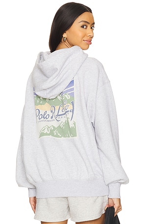 Oversize Fleece Zip Graphic Hoodie Polo Ralph Lauren