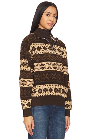 Polo Ralph Lauren High-pile Fleece Quarter-zip in Brown