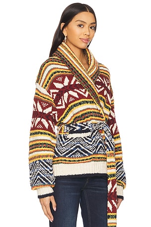 Polo Ralph Lauren Multi-pattern Shawl Cardigan in Yellow,Red