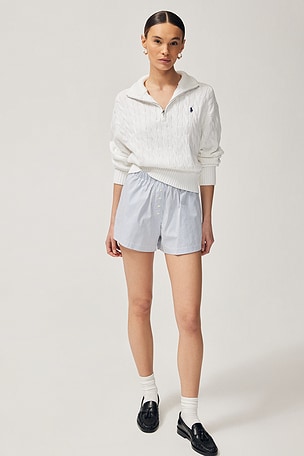 Cable-knit Cotton Quarter-zip Sweater Polo Ralph Lauren