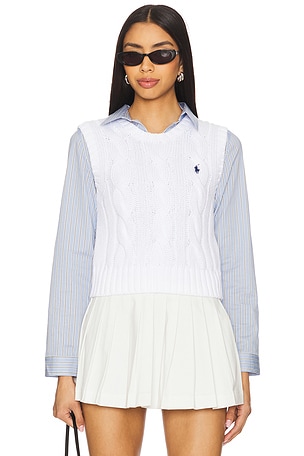 Cable-knit Cotton Cropped Vest Polo Ralph Lauren