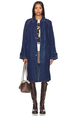 MSGM Denim Trench in Denim REVOLVE