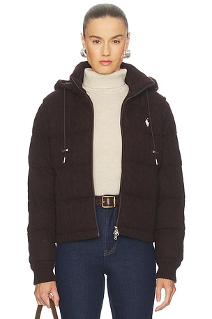 Cable Knit Wool Cashmere Quilted Jacket Polo Ralph Lauren