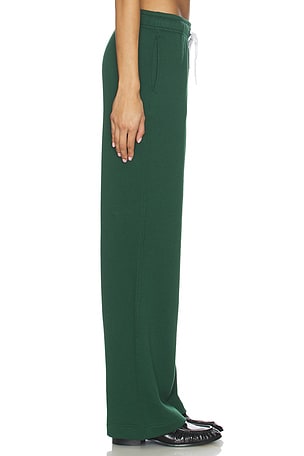 Polo Ralph Lauren Drawstring Fleece Wide Leg Sweatpant in Dark Green