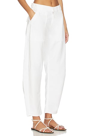 Polo ralph lauren pantalones cónicos de satén envertido en color blanco