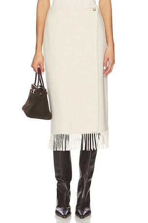 Fringe Herringbone Wrap Skirt Polo Ralph Lauren