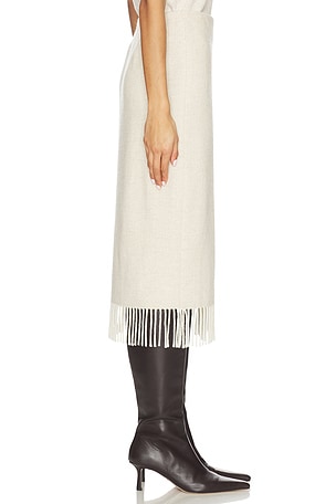 Polo Ralph Lauren Fringe Herringbone Wrap Skirt in Cream. Size 18. Also