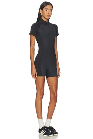 Polo Ralph Lauren Graphic Quarter Zip Bodysuit in Black