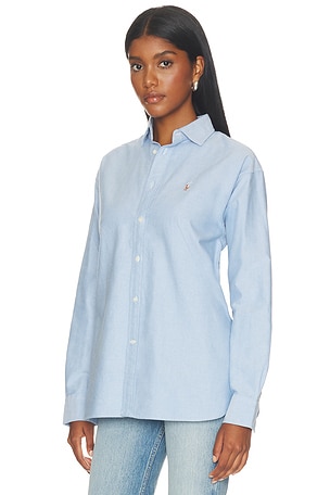Polo Ralph Lauren Long Sleeve Button Front Shirt in Blue