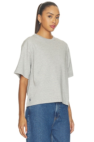 Polo Ralph Lauren Cropped Short Sleeve T-shirt in Light Grey