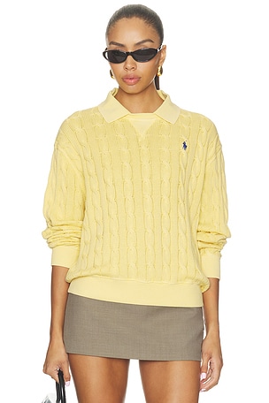 Cotton Long Sleeve Polo Knit Collar Polo Polo Ralph Lauren
