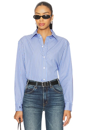 Oversize Fit Striped Cotton Shirt Polo Ralph Lauren