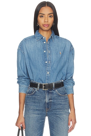 Denim Long Sleeve Button Front Shirt Polo Ralph Lauren