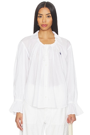 Polo Ralph Lauren Long Sleeves Tie Shirt in White