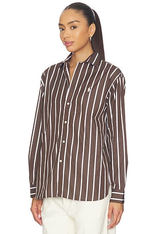 Polo Ralph Lauren Long Sleeve Shirt in Brown,White