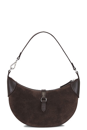 Polo Ralph Lauren Suede & Leather Mini Shoulder Bag in Chocolate