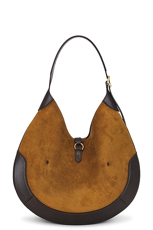 Polo Ralph Lauren Suede & Leather Medium Shoulder Bag in Tan