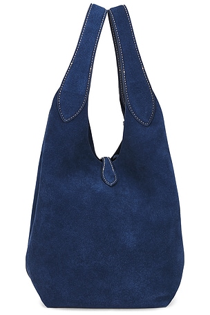 Polo Ralph Lauren Suede Medium Tote in Navy