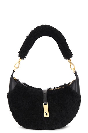 Shearling & Vachetta Leather Shoulder Bag Small Polo Ralph Lauren