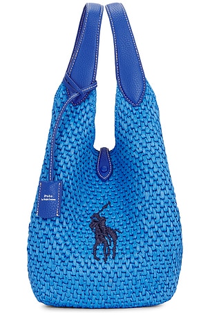 Viscose Raffia Medium Tote Polo Ralph Lauren